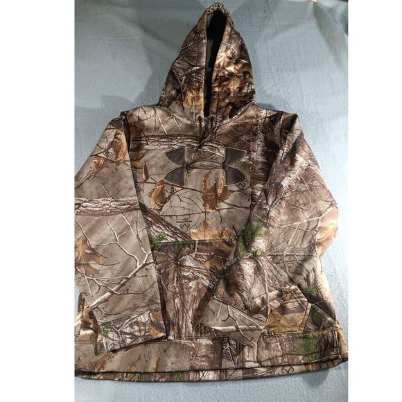 Under Armour RealTree Camo Hoodie Men’s M Loose Fit Fleece Hunting Pullover UA - Picture 1 of 6